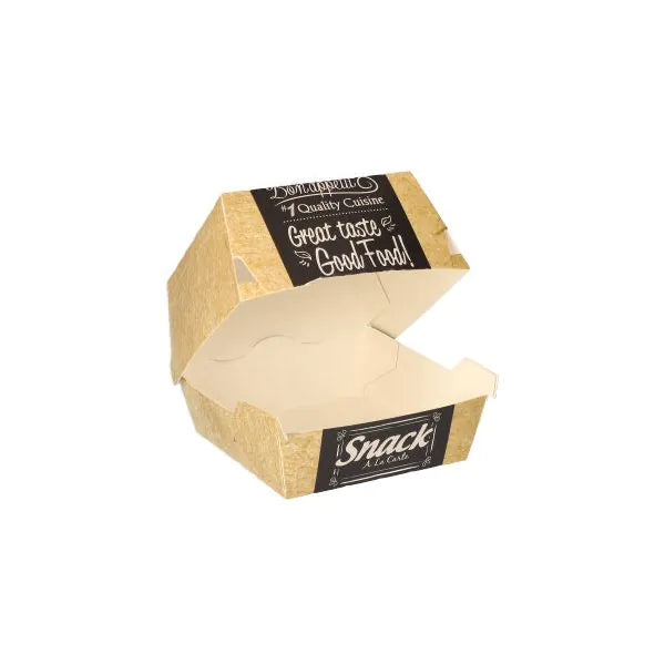 Pappstar Hamburgerbox klein"pure" 10x 10cm aus Pappe, mit Food Druck
