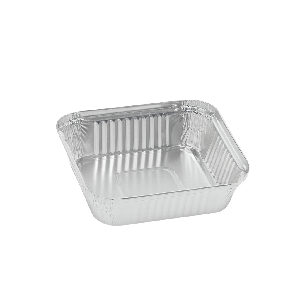 Cuki Aluschale Modell 155-R28L Nudelschale/ Dessertschale / Lasagneschale/ Einweg klein, flach, quadratisch 100 Stück