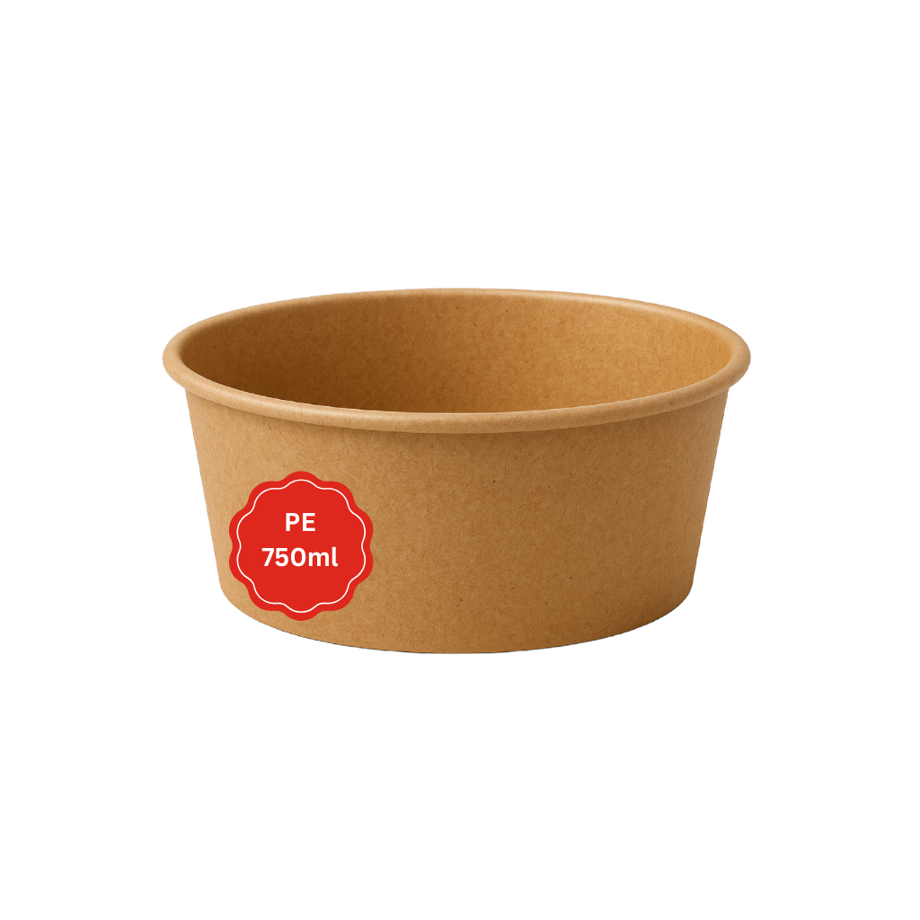 PE Salatschale 750 ml Kraftpapier Ø 14,8 cm 50 Stück