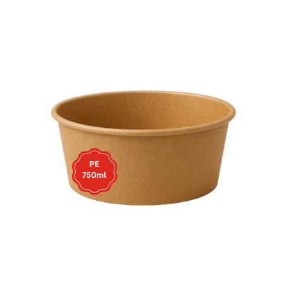 PE Salatschale 750 ml Kraftpapier Ø 14,8 cm 50 Stück