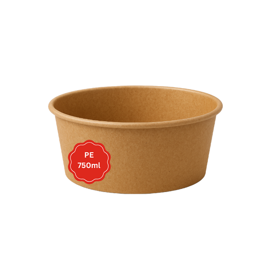 PE Salatschale 750 ml Kraftpapier Ø 14,8 cm 50 Stück