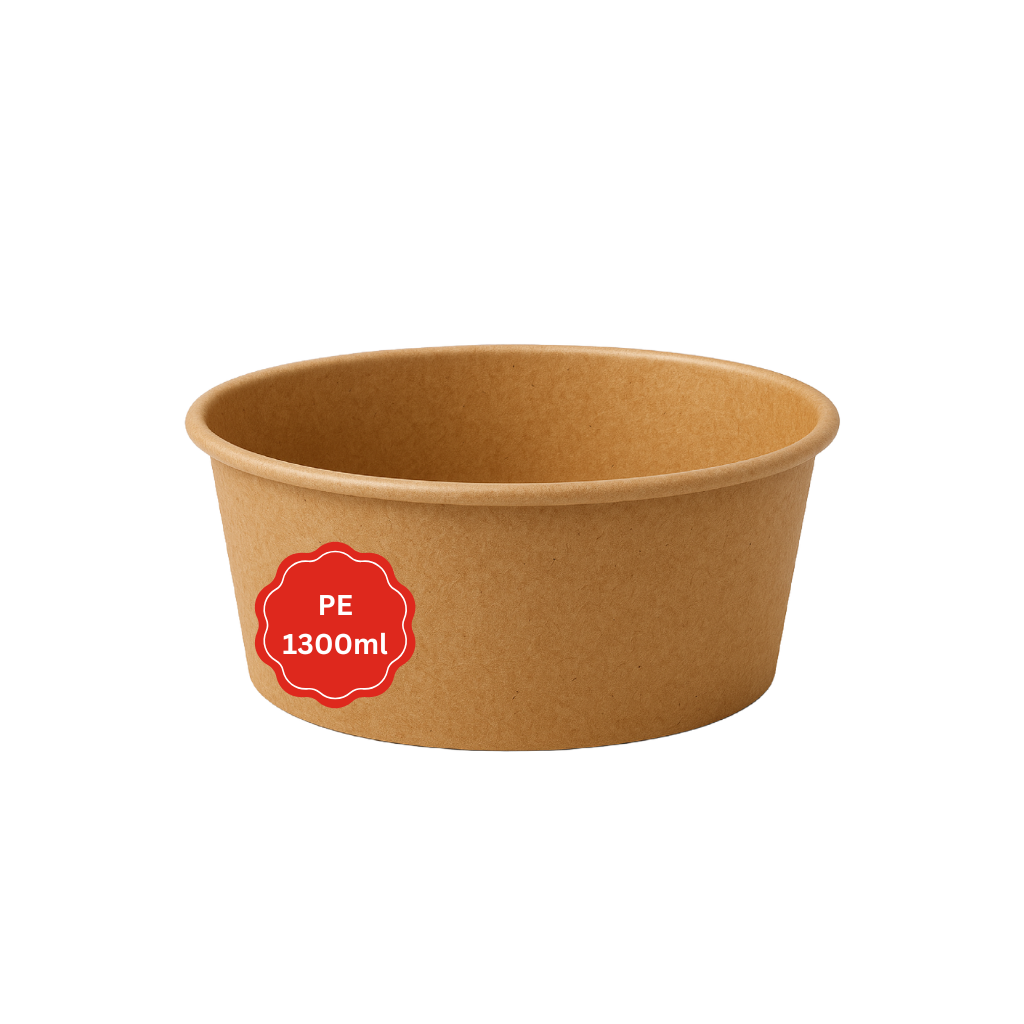 PE Salatschale 1300 ml Kraftpapier Ø 18,5 cm 50 Stück
