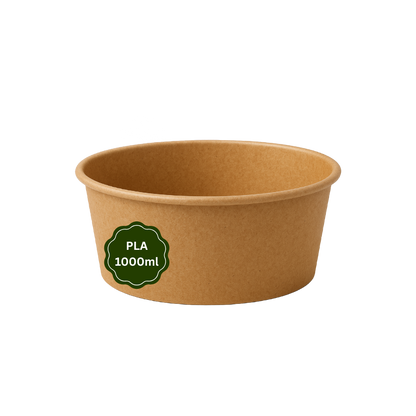 Bio Salatschale 1000 ml Kraftpapier Ø 18,5 cm