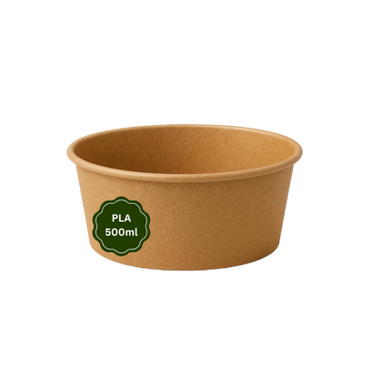 Einweg Bio Salatschale Kraftpapier Ø 14,8 cm | 500 ml