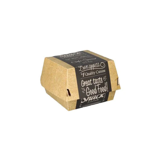 Pappstar Hamburgerbox klein"pure" 10x  10cm aus Pappe, mit Food Druck