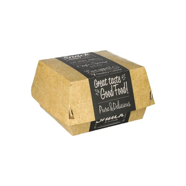 Pappstar Hamburgerbox groß "pure" 12,5 x  12,5 cm aus Pappe, ansprechend bedruckt