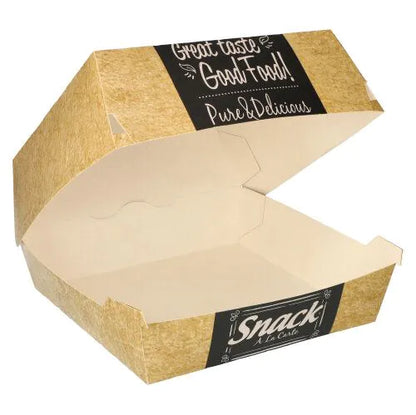 Pappstar Hamburgerbox XXL "pure" 18 x  18 cm aus Pappe, mit ansprechendem Druck