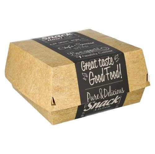Pappstar Hamburgerbox XXL "pure" 18 x  18 cm aus Pappe, mit ansprechendem Druck