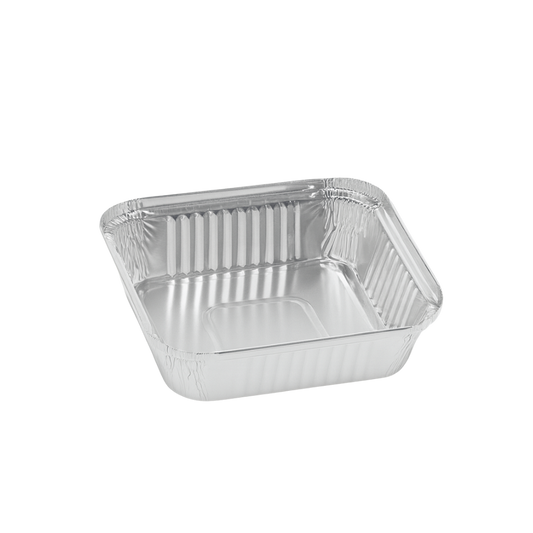 Cuki Aluschale Modell 155-R28L Nudelschale/ Dessertschale / Lasagneschale/ Einweg klein, flach, quadratisch  100 Stück