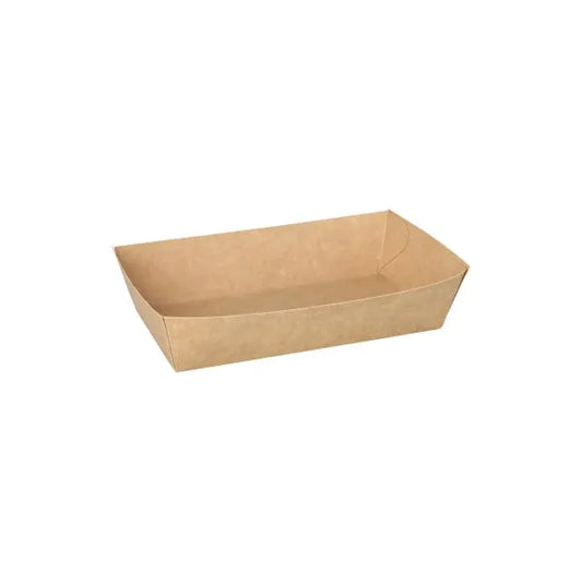 Pappstar Pommes-Schale Tray groß, braun "pure" 10,5 x 17 cm