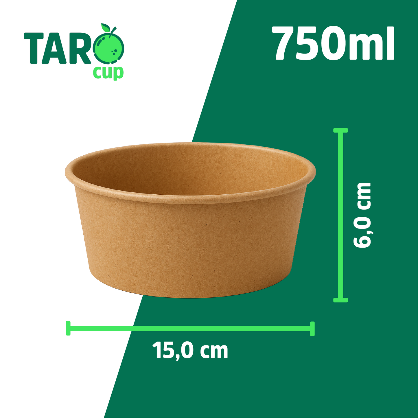 PE Salatschale 750 ml Kraftpapier Ø 14,8 cm 50 Stück