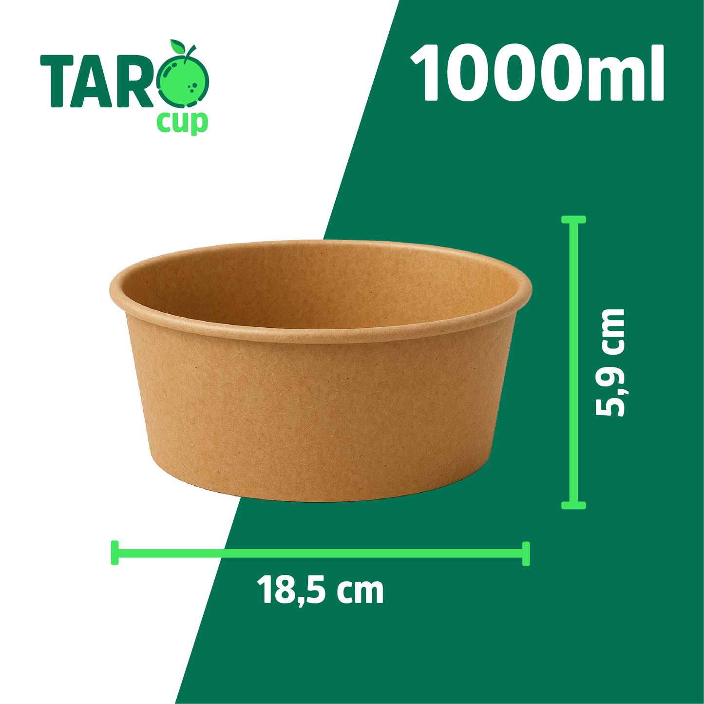 PE Salatschale 1000 ml Kraftpapier Ø 18,5 cm 50 Stück