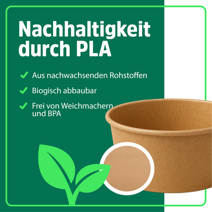 Einweg Bio Salatschale Kraftpapier Ø 14,8 cm | 500 ml